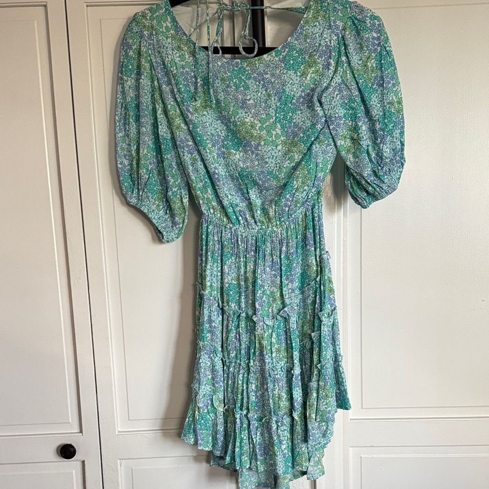 NWOT Sky to Moon Rayon Mini Dress with Tie Back